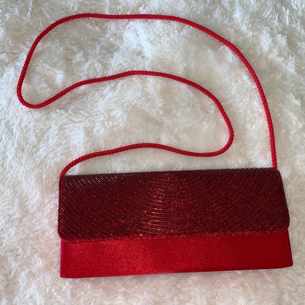 Small Satin Red Clutch Clutch Crossbody Purse